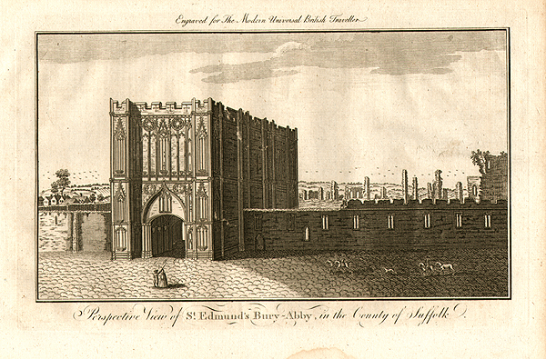 Perspective view of St Edmund's Bury  Abby in the County of Suffolk 