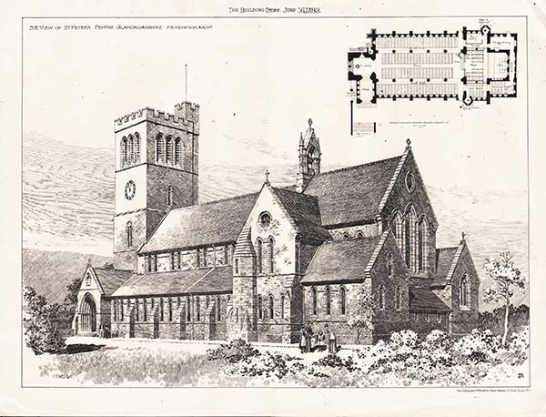 SE View of St Peter's Pentre Glamorganshire