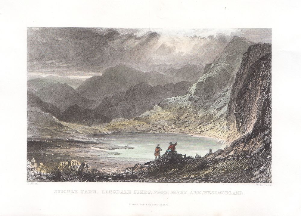 Stickle Tarn, Langdale Pikes, from Pavey Ark, Westmorland.