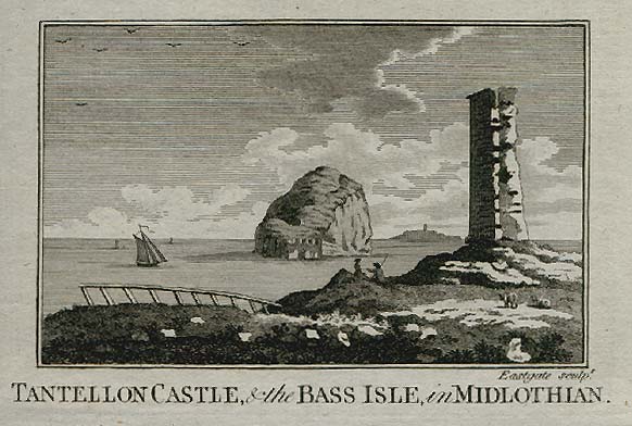 Tantellon Castle & the Bass Isle in Midlothian