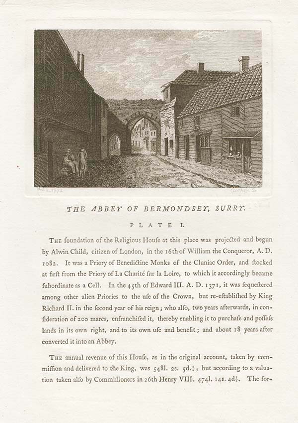 The Abbey of Bermondsey Surry  Plate1