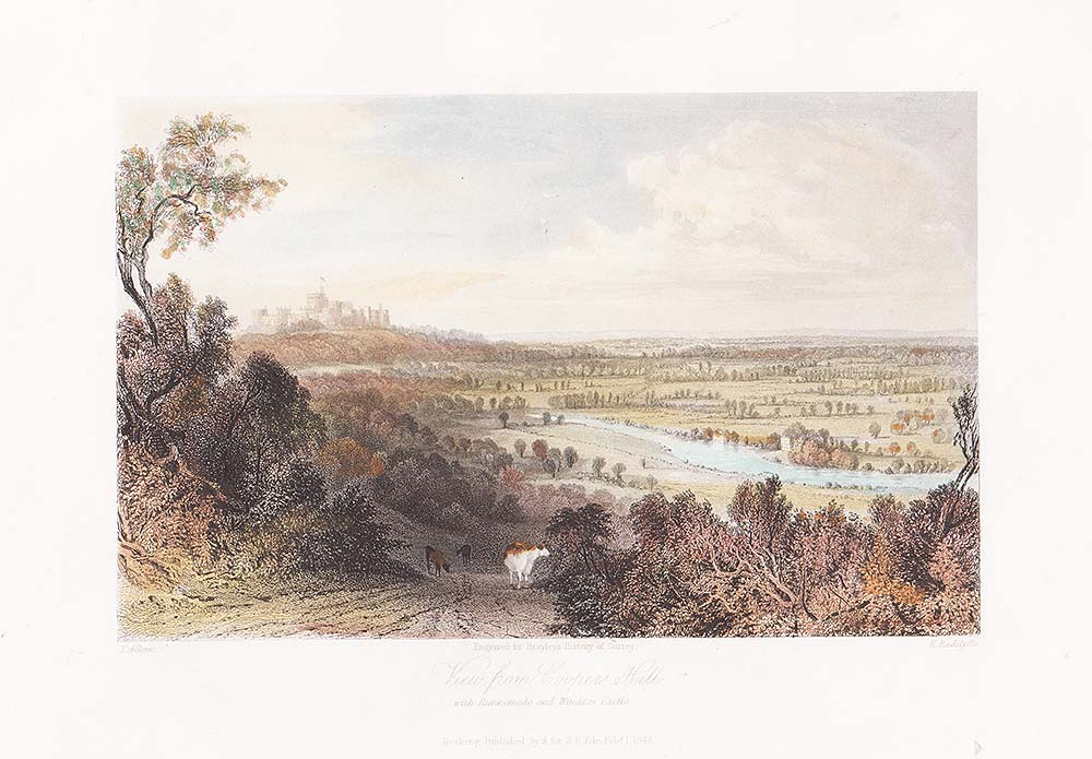 View from Coopers Hill with Runnymede and Windsor Castle 