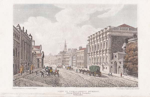 View in Parliament Street Showing Whitehall the Treasury &c Westminster
