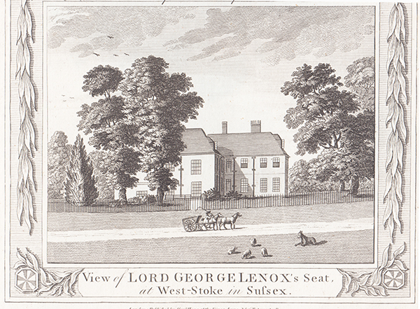 View of Lord George Lenox's seat at West-Stoke in Sussex