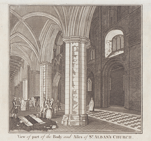 View of part of the Body and Ailes of St Alban's Church 
