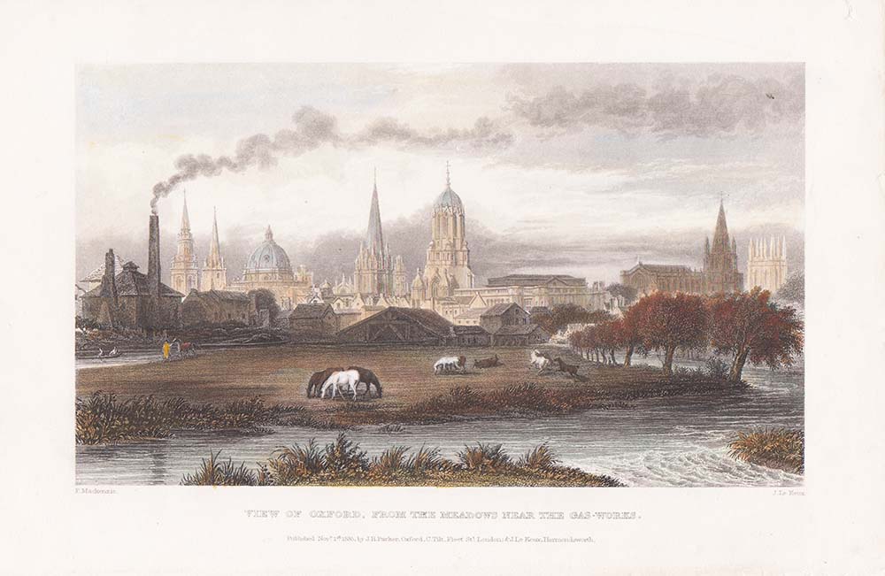 View of Oxford, from the Meadows near the Gas Works.