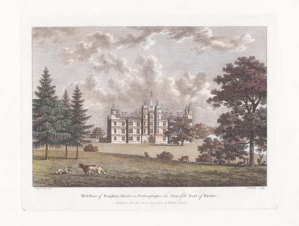 West Front of Burghley House in Northamptonshire the Seat of the Earl of Exeter 