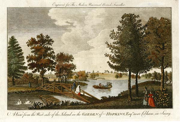 A view from the West side of the Island in the Garden of - Hopkins Esq near Cobham in Surrey