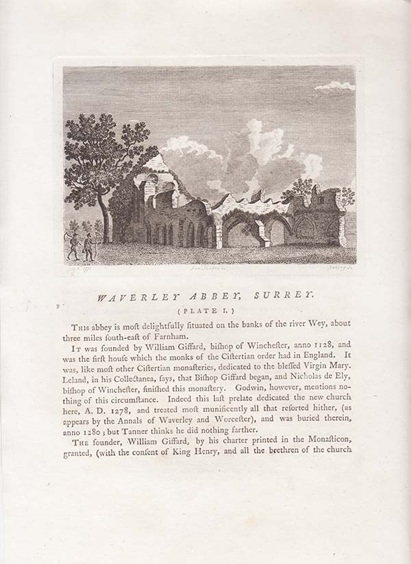 Waverley Abbey Surrey Plate I 