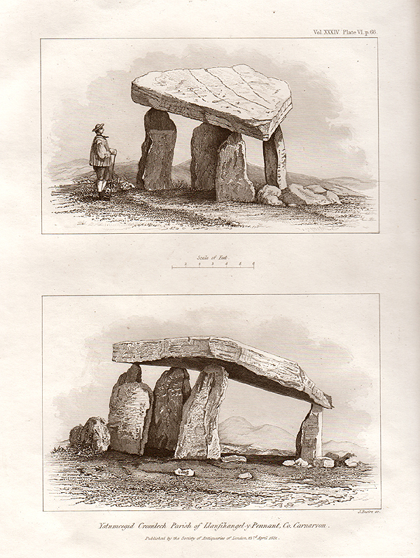 Ystumcegid Cromlech Parish of Llanfihangel-y-Pennant Co Caernarvon